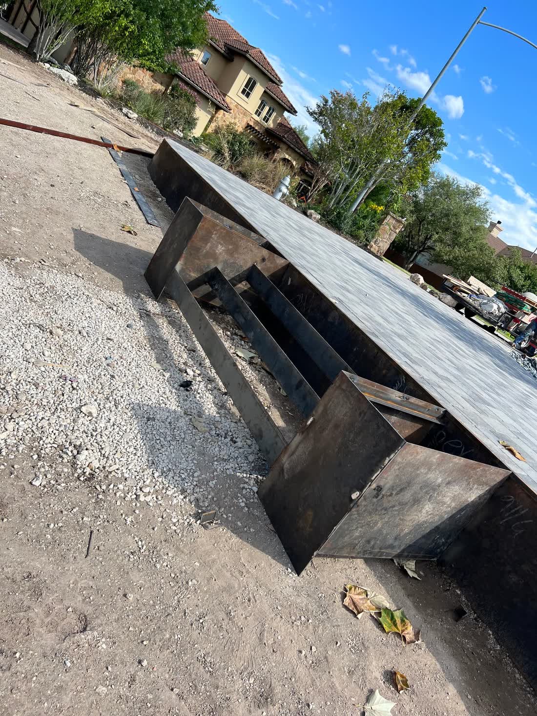 Custom welded planterbox and integrated stair feature